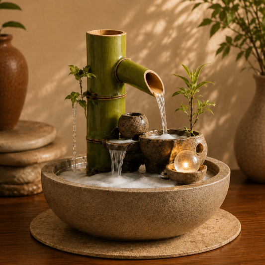 Aboderife Bamboo Spring Zen Tabletop Fountain